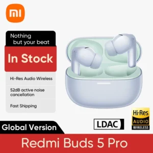 Global Version Xiaomi Redmi Buds 5 Pro Life IP54 Dust Water Resistant Earbuds 52dB Noise Cancelling Bluetooth TWS Earphone